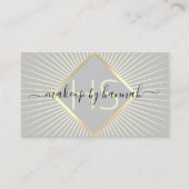 化粧アーティストグレー&金ゴールドタイポグラフィ美しいサロン 名刺 (正面)