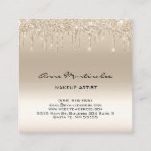 化粧アーティストシャンパングリッターグラムドリップス スクエア名刺 (裏面)