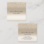 化粧アーティストシャンパングリッターグラムドリップス スクエア名刺 (正面/裏面)