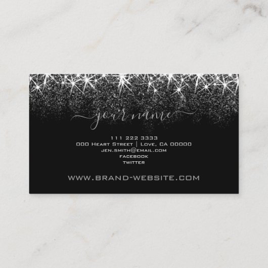 化粧アーティストトレンディールミナスシルバーグリッタースターズ 名刺 (裏面)