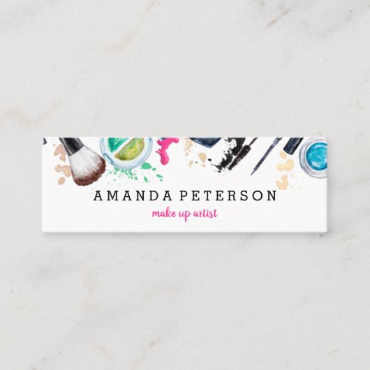 化粧アーティストトレンディー水色モダンスパサロン スキニー名刺 (正面)