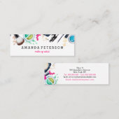 化粧アーティストトレンディー水色モダンスパサロン スキニー名刺 (正面/裏面)