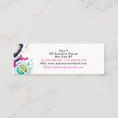 化粧アーティストトレンディー水色モダンスパサロン スキニー名刺 (裏面)