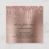 化粧アーティストバラ金ゴールドグリッターとスパークル スクエア名刺 (裏面)