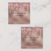 化粧アーティストバラ金ゴールドグリッタードリップスグラム スクエア名刺 (正面/裏面)