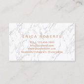 化粧アーティストバラ金ゴールドスクリプトエレガント大理石 名刺 (裏面)