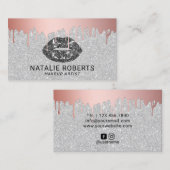 化粧アーティストバラ金ゴールドドリップスブラックリップスシルバー 名刺 (正面/裏面)