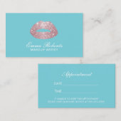 化粧アーティストバラ金ゴールドリップスエッグブルーアポイントメント 予約カード (正面/裏面)