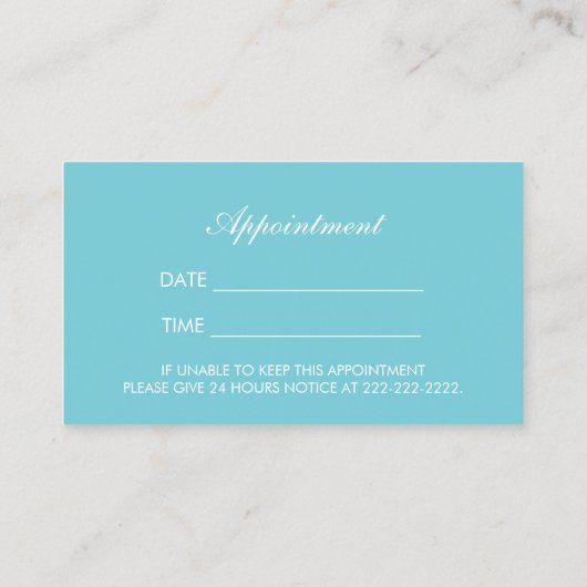 化粧アーティストバラ金ゴールドリップスエッグブルーアポイントメント 予約カード (裏面)