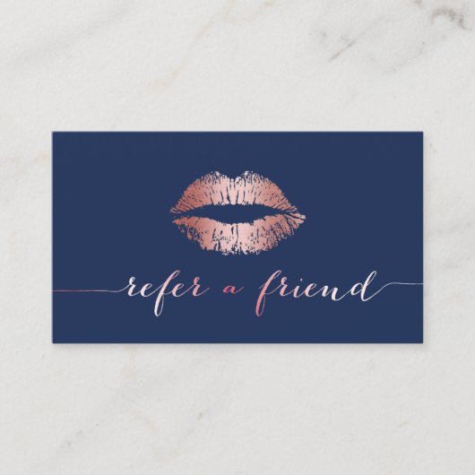 化粧アーティストバラ金ゴールドLips Navy Blue Referral 紹介カード (正面)