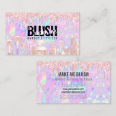 化粧アーティストピンクグリッタードリップス+アイリステントオパール 名刺 (正面/裏面)