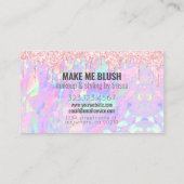 化粧アーティストピンクグリッタードリップス+アイリステントオパール 名刺 (裏面)