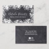 化粧アーティストヘアサロン素朴フローラチャルクボード 名刺 (正面/裏面)