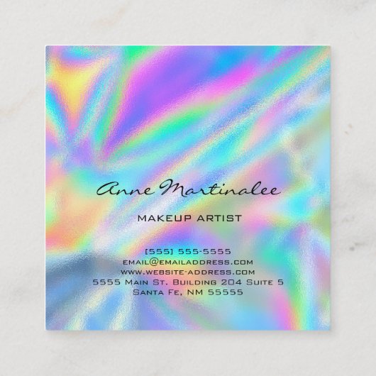 化粧アーティストホカラフルログラフィック スクエア名刺 (裏面)