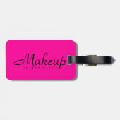 化粧アーティストホットピンク ラゲッジタグ (裏面横)