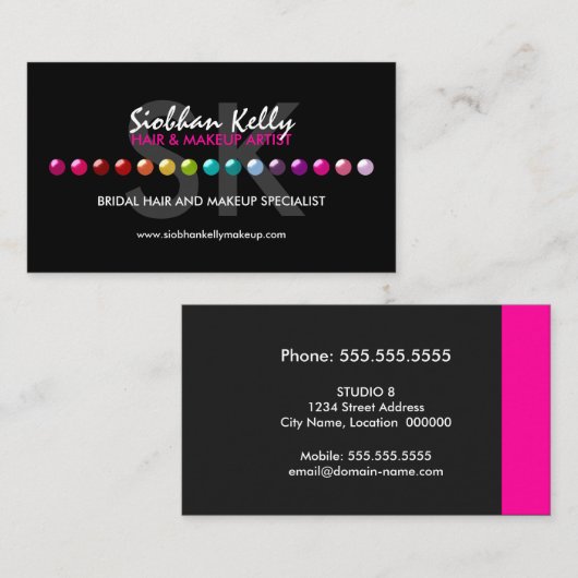 化粧アーティストモカラフルノグラム 名刺 (正面/裏面)