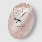 化粧アーティストラッシュスパークドリップスバラ金ゴールド ラージ壁時計 (傾斜)