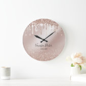 化粧アーティストラッシュスパークドリップスバラ金ゴールド ラージ壁時計 (ホーム)