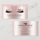 化粧アーティストラッシュバラクォーツピンクグリッタードリップ 名刺 (正面/裏面)
