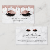 化粧アーティストラッシュピンクグリッターバラ金ゴールド 名刺 (正面/裏面)