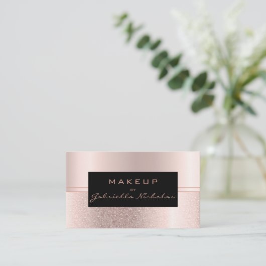 化粧アーティストルクスバラ金ゴールドグラデーショングリッター 名刺 (スタンド正面)