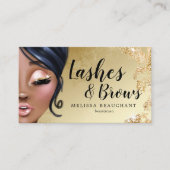 化粧アーティストルクセグリッター金ゴールドまつげ 名刺 (正面)