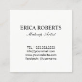 化粧アーティストレッドリップスサロンユニーク スクエア名刺 (裏面)