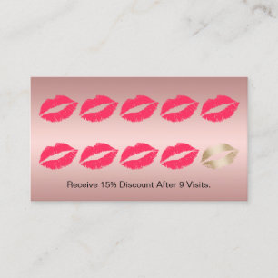 化粧アーティストレッドリップスバラ金ゴールドロイヤリティパンチ ロイヤリティカード