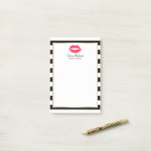 化粧アーティストレッドリップスモダンストライプ美しいサロン ポストイット (デスク上)