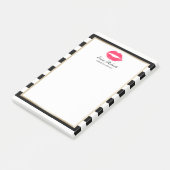 化粧アーティストレッドリップスモダンストライプ美しいサロン ポストイット (アングル)