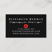 化粧アーティストレッドリップス金ゴールドラグジュアリー 名刺 (裏面)