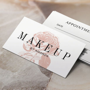 化粧アーティストヴィンテージバラサロンアポイントメント 予約カード