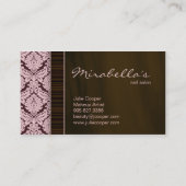 化粧アーティスト名刺ダマスクピンクブラウン 名刺 (裏面)
