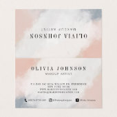 化粧アーティスト名刺赤面ピンククリームグレー 名刺 (外部フラット)