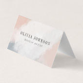 化粧アーティスト名刺赤面ピンククリームグレー 名刺 (裏面)
