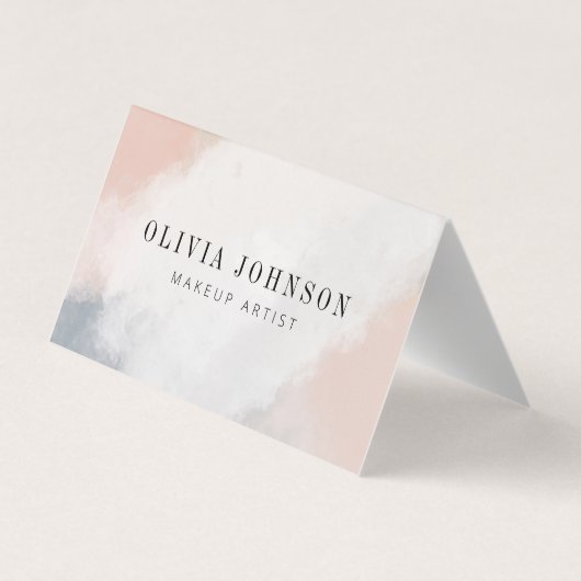 化粧アーティスト名刺赤面ピンククリームグレー 名刺 (裏面)