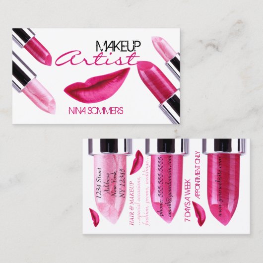 化粧アーティスト名刺 名刺 (正面/裏面)