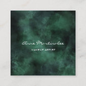 化粧アーティスト抽象芸術緑の四角い名刺 スクエア名刺 (正面)