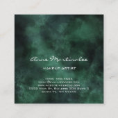 化粧アーティスト抽象芸術緑の四角い名刺 スクエア名刺 (裏面)
