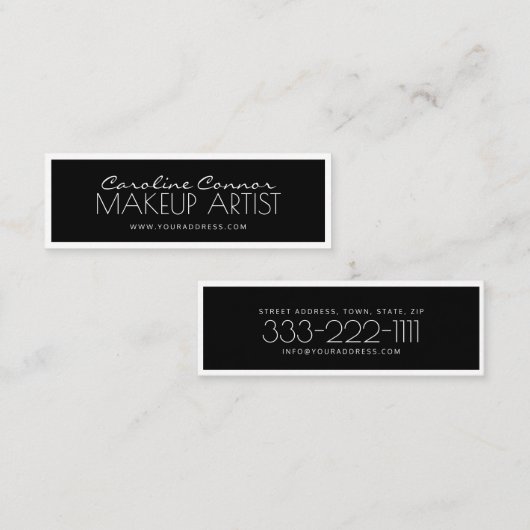 化粧アーティスト白黒カ縁どード スキニー名刺 (正面/裏面)