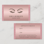 化粧アーティスト美しいガールバラ金ゴールドアポイントメント 予約カード (正面/裏面)