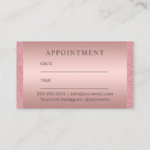 化粧アーティスト美しいガールバラ金ゴールドアポイントメント 予約カード (裏面)