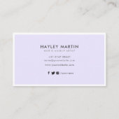 化粧アーティスト美しいサロンエレガントラベモダンンダー 名刺 (裏面)