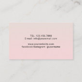 化粧アーティスト美容師パステルピンククイーンフォト 名刺 (裏面)