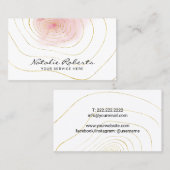 化粧アーティスト美容師モダン金ゴールドツリーリングや輪 名刺 (正面/裏面)