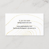 化粧アーティスト美容師モダン金ゴールドツリーリングや輪 名刺 (裏面)