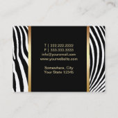 化粧アーティスト赤いリップモダンゼブラ縞 名刺 (裏面)