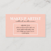 化粧アーティスト赤面のピンクはっきりしたシグネチャースクリプト 名刺 (裏面)
