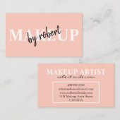 化粧アーティスト赤面のピンクはっきりしたシグネチャースクリプト 名刺 (正面/裏面)