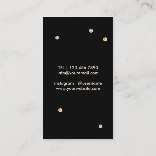 化粧アーティスト金ゴールドの唇の幾何モダンサロン 名刺 (裏面)